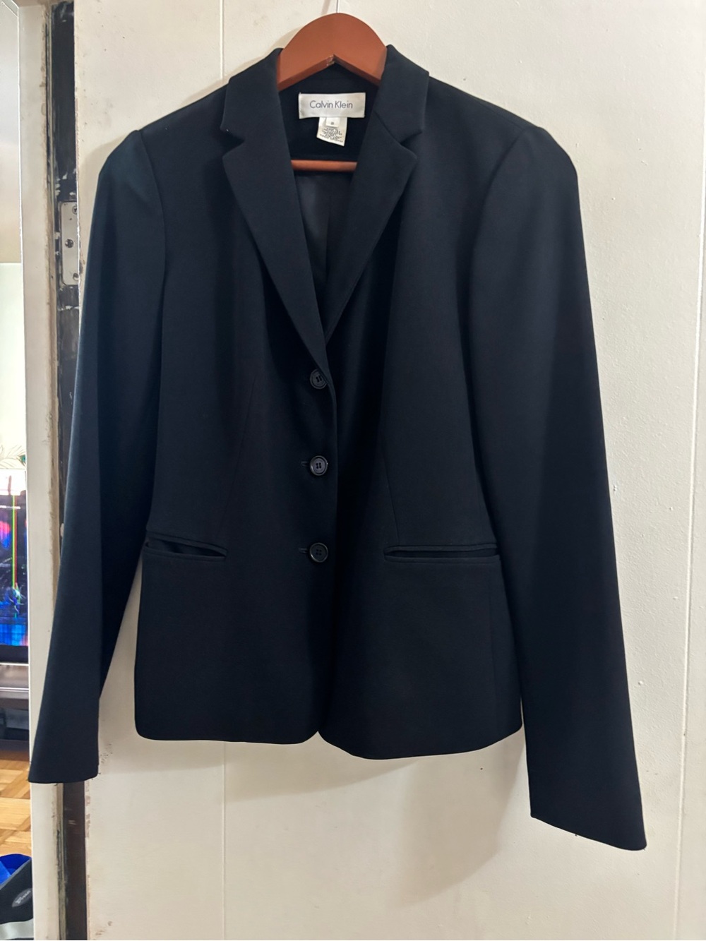 Calvin Klein Women's Black Single-Breasted Blazer